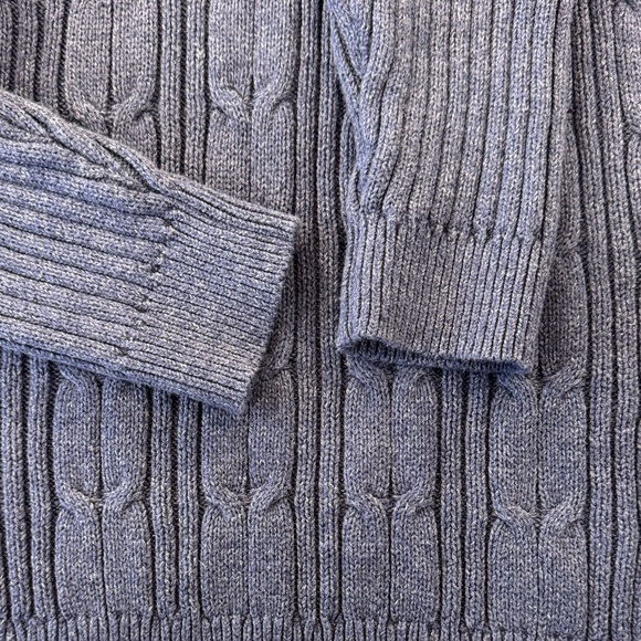 Tommy Bahama Men's Blue Cable Knit Zip-Up Sweater - Picture 11 of 12